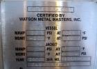 Used Watson Metal Masters Pressure Tank, 500 Gallon, 316L Stainless Steel, Vertical. 52