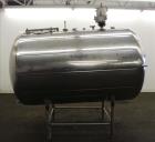 Used Zero Milk Cooling Tank, Approximately 800 Gallons, 304 Stainless Steel, Horizontal. Approximately 52