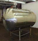 Used Zero Milk Cooling Tank, Approximately 800 Gallons, 304 Stainless Steel, Horizontal. Approximately 52