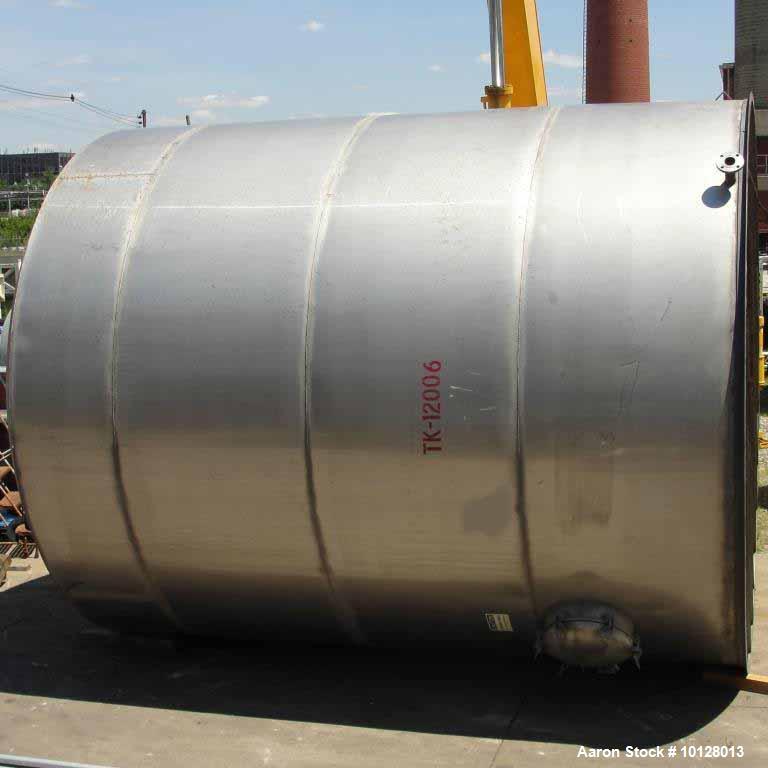 Used- 12,000 Gallon Vertical Stainless Steel Tank.