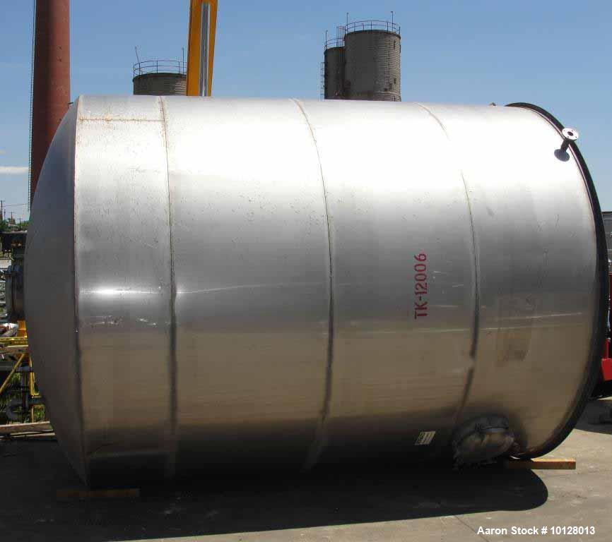 Used- 12,000 Gallon Vertical Stainless Steel Tank.