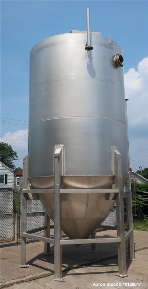 Used 5,000 gallon Andritz vertical 304L Stainless Steel, Conical Bottom Tank.