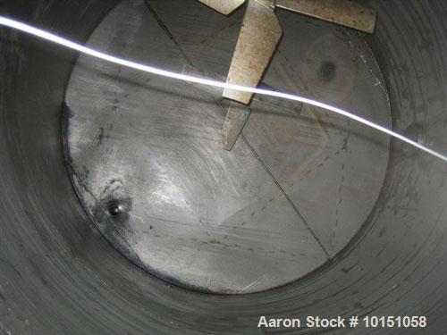 Used Approximate 10,000 gallon vertical 304 stainless steel tank. 11' Diameter x 15' straight side. With flat top and slope bottom heads.