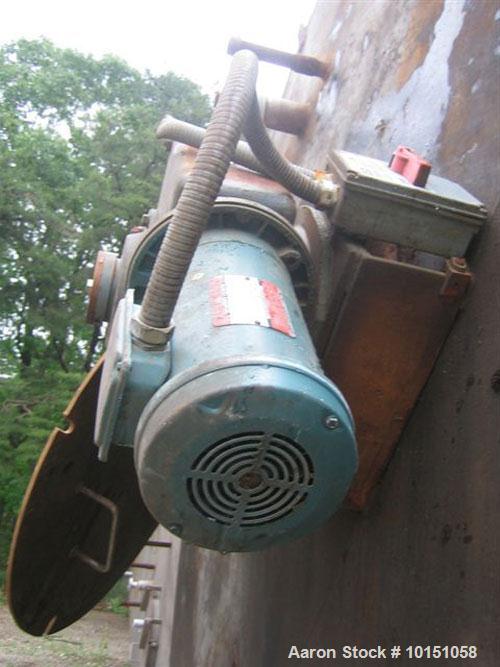 Used Approximate 10,000 gallon vertical 304 stainless steel tank. 11' Diameter x 15' straight side. With flat top and slope bottom heads.
