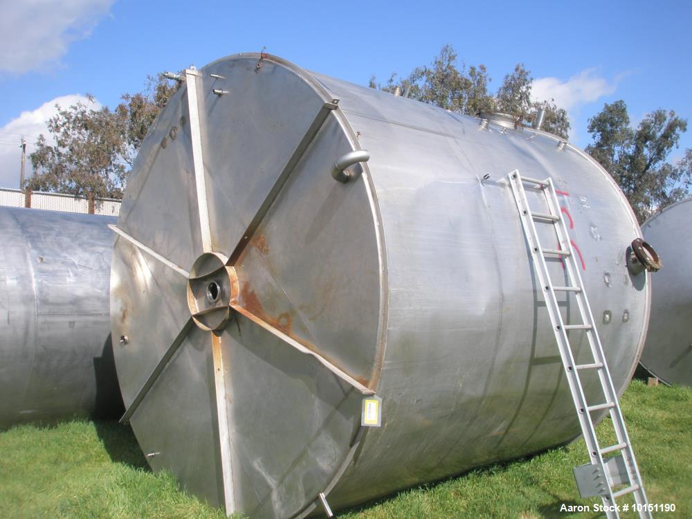 Used- 10,000 gallons Stainless Steel Vertical Agitated Tank