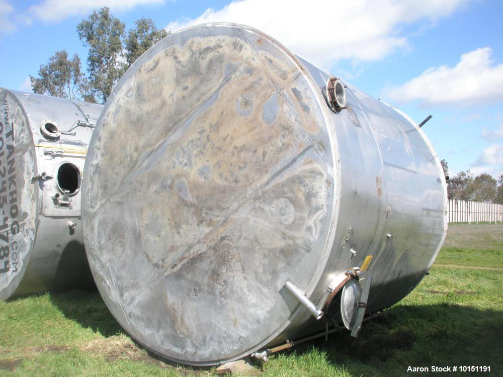 Used- 10,000 Gallon Stainless Steel Vertical Agitated Tank