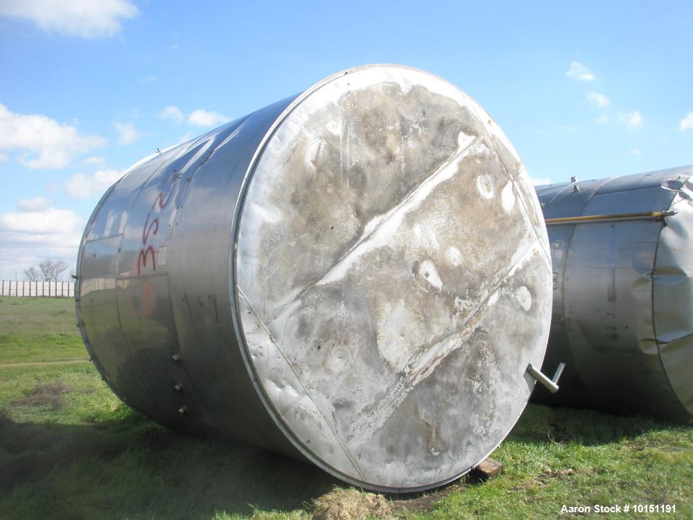 Used- 10,000 Gallon Stainless Steel Vertical Agitated Tank