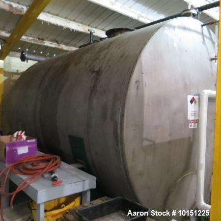 Used- 5,375 Gallon Horizontal Stainless Steel Tank. 101" diameter x approximately 155" long, dished at both ends. Equipped w...