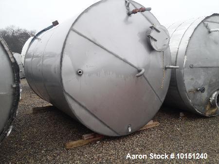 Used- 5900 Gallon (Approximately), 304 Stainless Steel Vertical Storage Tank. Approximately 9'3" diameter x 12' Straight Sid...