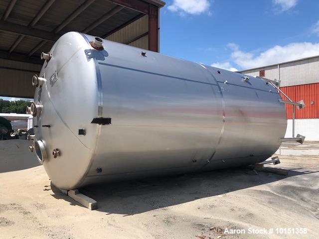 Used Approximately 20,000 Gallon 304 Stainless Steel Vertical Tank