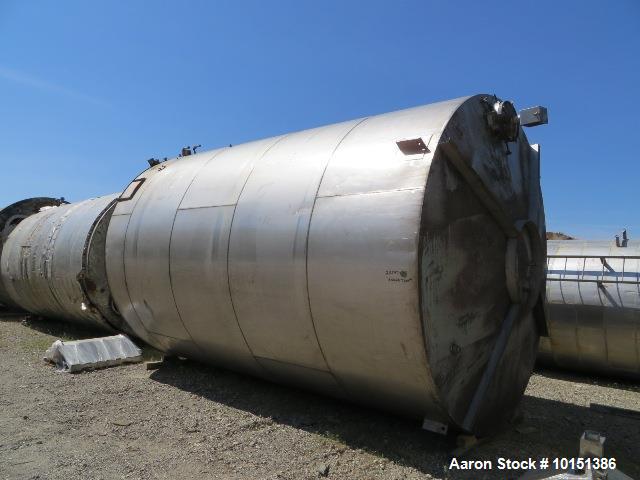 Used-Approximately 15,000 Gallon Vertical 304 Stainless Steel Tank