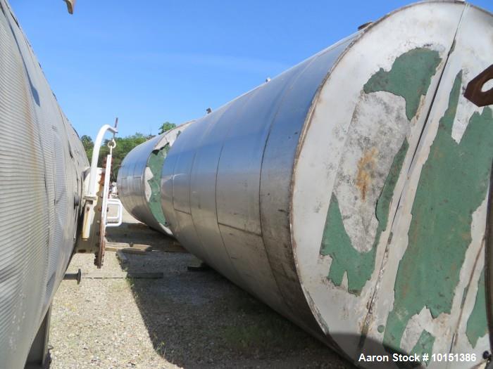 Used-Approximately 15,000 Gallon Vertical 304 Stainless Steel Tank