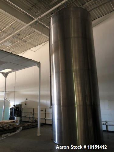 Used Approximately 6,500 Gallon Stainless Steel Mix Tank.7'6" Dia X 20' Straight side.Manufacturer: B Cast Stainless Product...