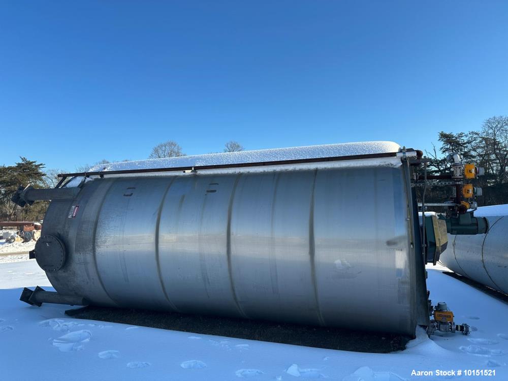 Used Stainless Steel Mix Tank, Approx. 10000 Gallons. 112" dia. x 20' straight side