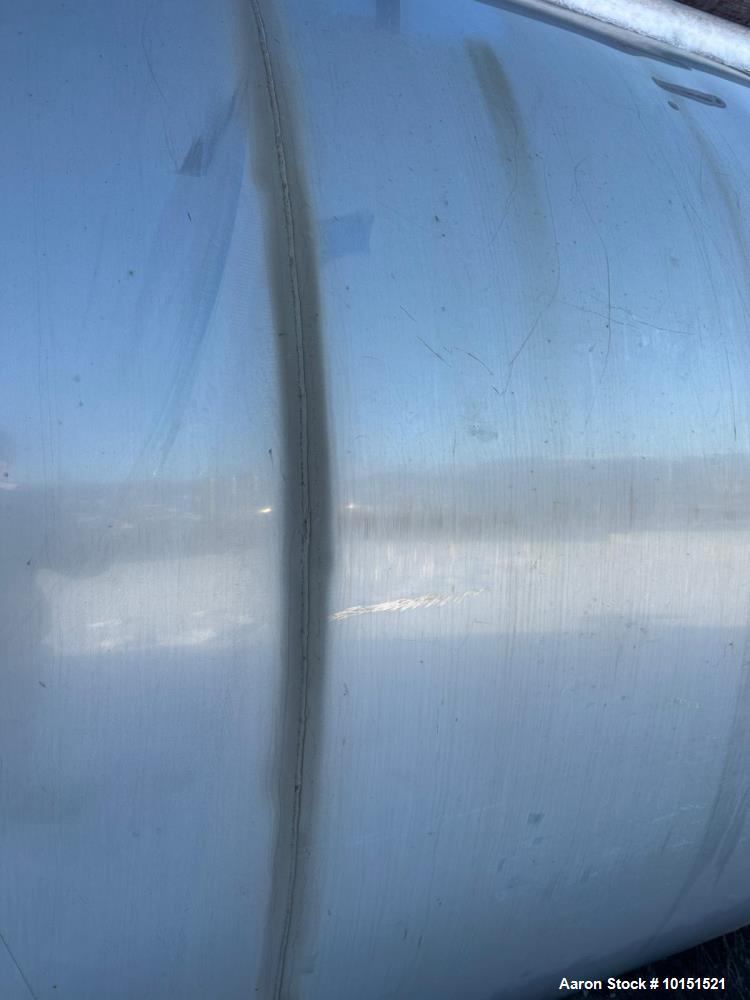 Used Stainless Steel Mix Tank, Approx. 10000 Gallons. 112" dia. x 20' straight side