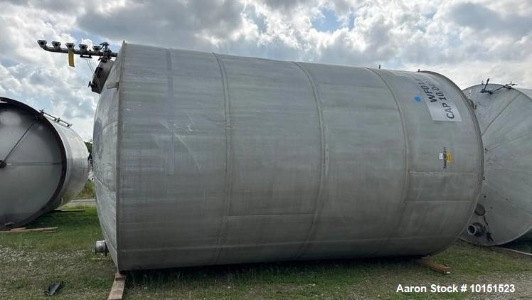 Used Stainless Steel Storage Tank. Approx. 10,000 Gallon capacity
