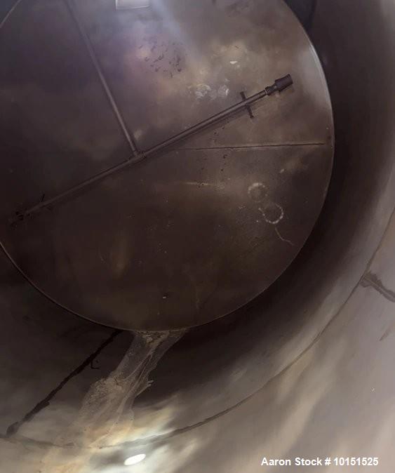 Used Stainless Steel Approx.10,000 Tank; 132" dia. X 144" straight side