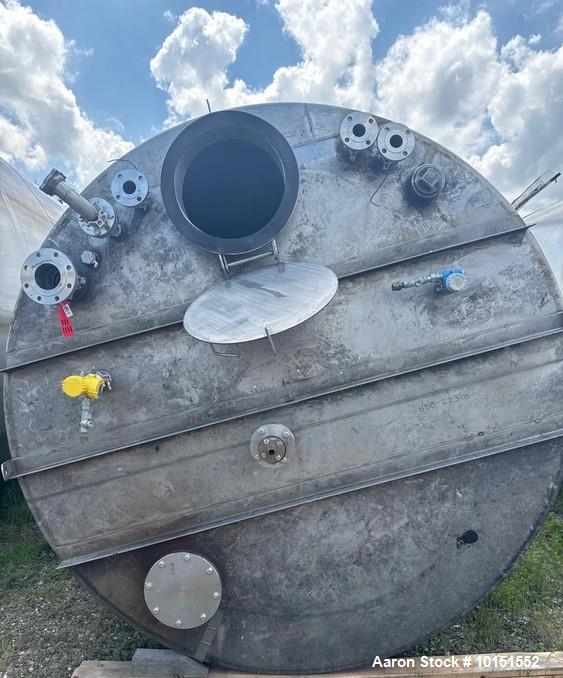 Used 8,000 Gallon Stainless Steel Tank – Cone Bottom, Flat Top, Leg-Mounted