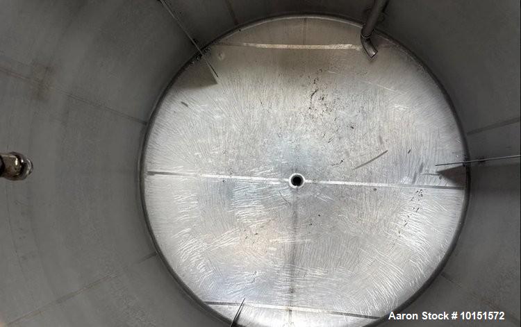 Used Stainless Steel Tank | 5,600 Gallon Capacity | 108” Dia x 108” Straight Side | Dished Top & Bottom | Skirt Mounted