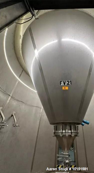 Used 15,000 Gallon (360 BBL) Stainless Steel Glycol Jacketed Tank – Skirt Mounted, 2020 Build