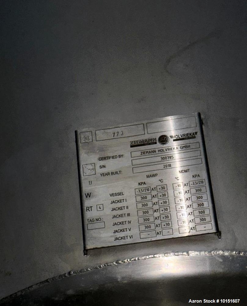 Ziemann Bauer 874 BBL Jacketed Stainless Steel Tank | Brewery Pressure Vessel