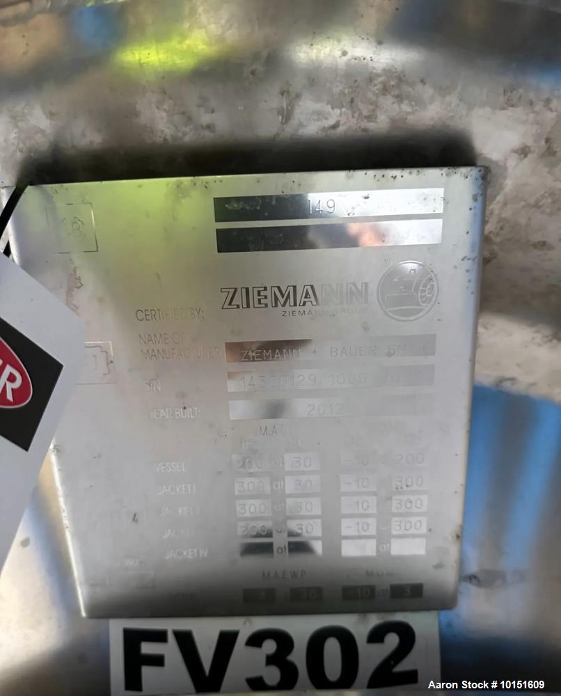300 BBL Ziemann Bauer Stainless Steel Fermentation Tank – 9,300 Gallon