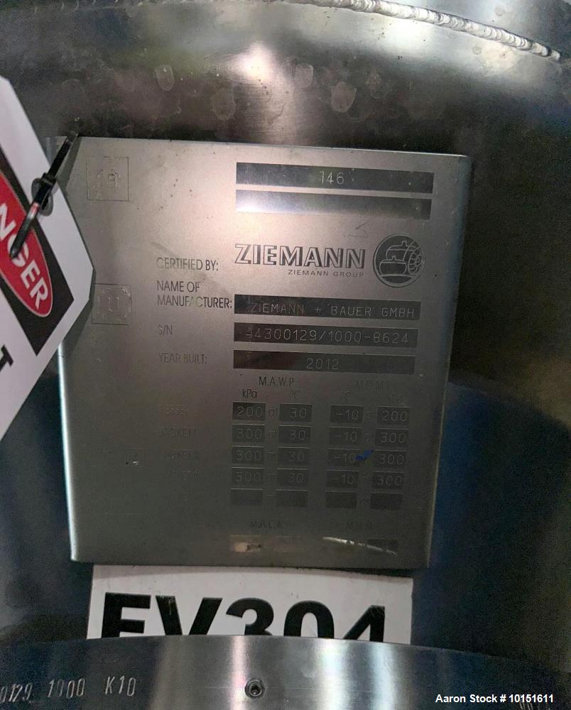 9,300 Gallon Ziemann Bauer Pressure Vessel – 300 BBL Fermenter