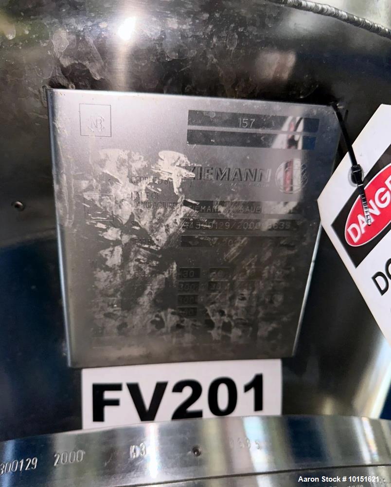 Used Ziemann Bauer 6,200 Gallon Jacketed Pressure Vessel | 200 BBL Stainless Fermentation Tank