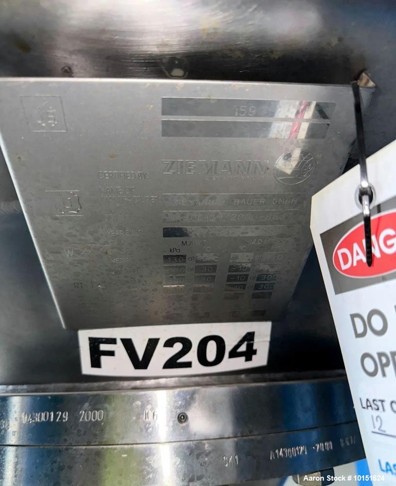 Used 200 BBL Stainless Steel Fermenter – Ziemann Bauer Tank