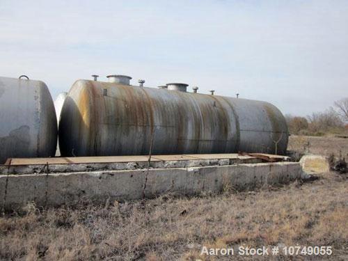 Used-Approximately 15,000 Gallon 316 Stainless Steel Horizontal Storage Tank. Approximately 10' diameter x 24' straight side...