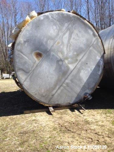 Used- Tate Metal Works 15,200 Gallon Stainless Steel Storage Tank. Built by Tate Metal Works. Approximately 12' diameter x 1...