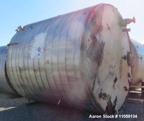 Used- 10,000 Gallon Stainless Steel Storage Tank. 12' diameter x 12' T/T. Flat bottom and cone top.