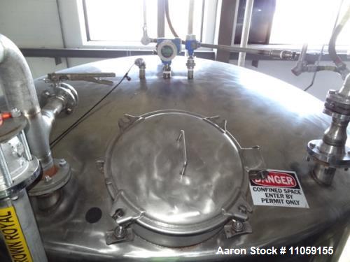 Used- 11,500 Gallon Stainless Steel Agitated Tank.