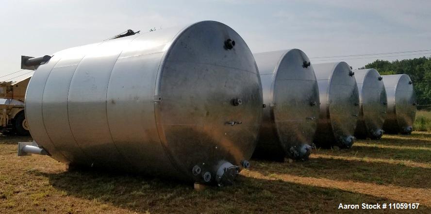 Used- 15,000 Gallon 304 Stainless Steel Agitated Tank.