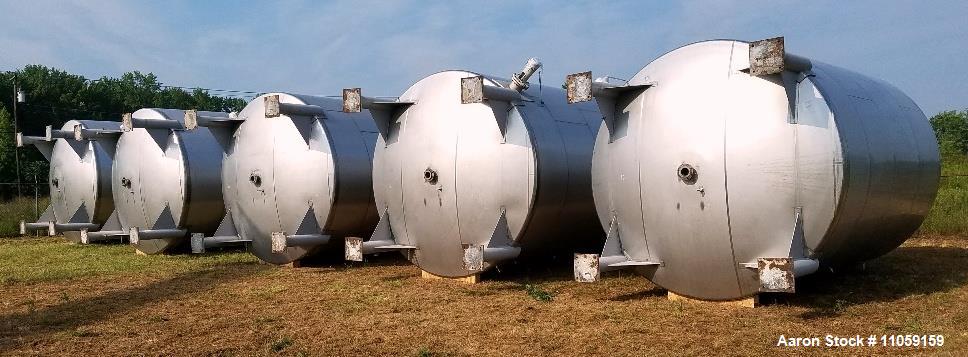 Used- 15,000 Gallon 304 Stainless Steel Agitated Tank.