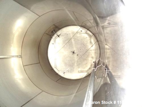 Used- 15,000 Gallon 304 Stainless Steel Agitated Tank. Dish Bottom and Top. Top manway. Equipped with Alsop Model 200- Explo...