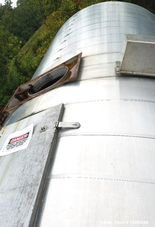 Used-6000 Gallon Stainless Steel Cone Bottom Tank with Flat Top