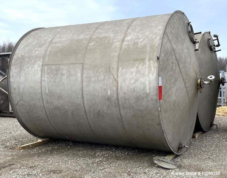 Used 10,000 Gallon Stainless Steel Storage Tank with Cone Top and Slope Bottom
