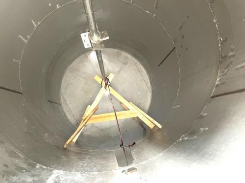 Used-8000 Gallon 304 Stainless Steel Cone Bottom Mix Tank