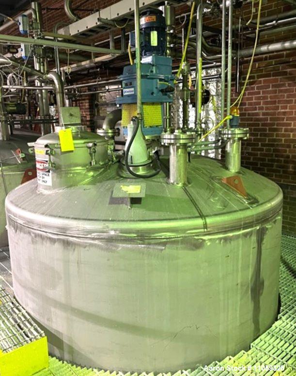 5000 Gallon Jacketed 316 Stainless Steel Dish Bottom Mix Tank