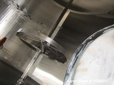 Used Tank, 10,000 Gallons, Stainless Steel.  Unit is jacketed on bottom and is insulated. Tank measures 116" diameter x 224" straight side with dish top and sloped bottom.  Tank has 16" x 20" top man...