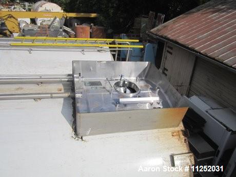 Used Tank, 10,000 Gallons, Stainless Steel.  Unit is jacketed on bottom and is insulated. Tank measures 116" diameter x 224" straight side with dish top and sloped bottom.  Tank has 16" x 20" top man...