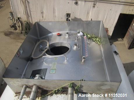 Used Tank, 10,000 Gallons, Stainless Steel.  Unit is jacketed on bottom and is insulated. Tank measures 116" diameter x 224" straight side with dish top and sloped bottom.  Tank has 16" x 20" top man...