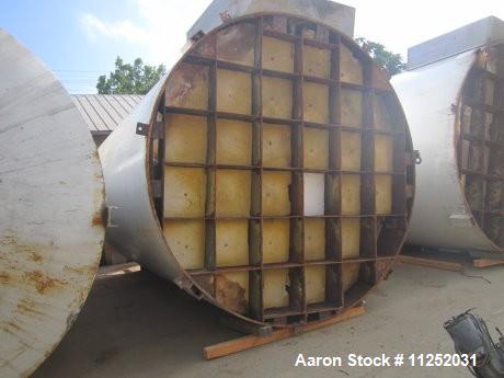 Used Tank, 10,000 Gallons, Stainless Steel.  Unit is jacketed on bottom and is insulated. Tank measures 116" diameter x 224" straight side with dish top and sloped bottom.  Tank has 16" x 20" top man...