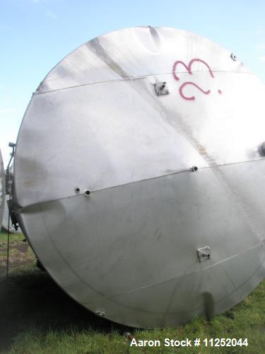 Used- 13,000 Gallon Capacity, Vertical Tank, Stainless Steel Construction. Measures 12' 4” diameter x 15' straight side. Fla...