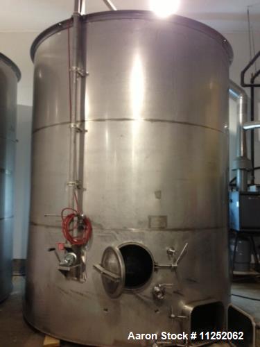 Used- Ripley Wine Fermentation Tank. 6,800 gallon capacity (26,000 liter). All 304 stainless steel construction. Measures 10...