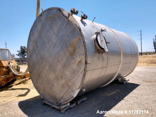 Used- Stainless Tank, Approximately 8,250 Gallon Capacity