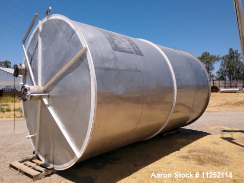 Used- Stainless Tank, Approximately 8,250 Gallon Capacity