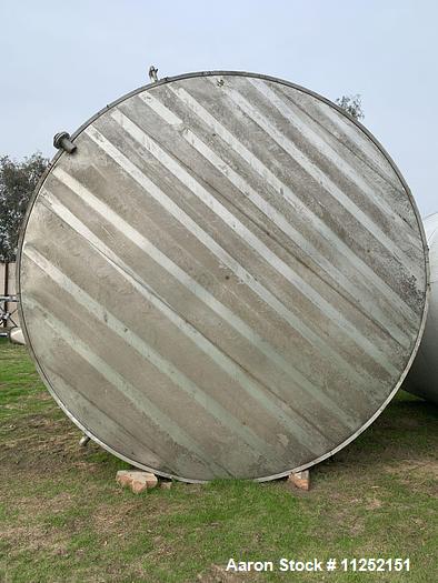 Used-Stainless Steel Tank, Approximately 17,000 Gallon