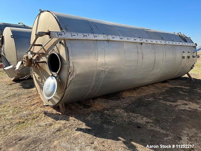 Gebraucht - Edelstahl-isolierter Bulk-Lagertank, ca. 8.600 Gallonen Kapazität, Behälter misst 94' Durchmesser x 288' gerade ...